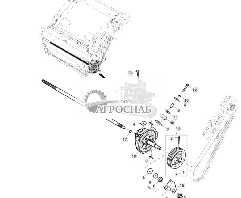 Трансмиссия реверсивного механизма и детали крепления, 3 паза, 3HB, HillMaster™ - ST827086 607.jpg